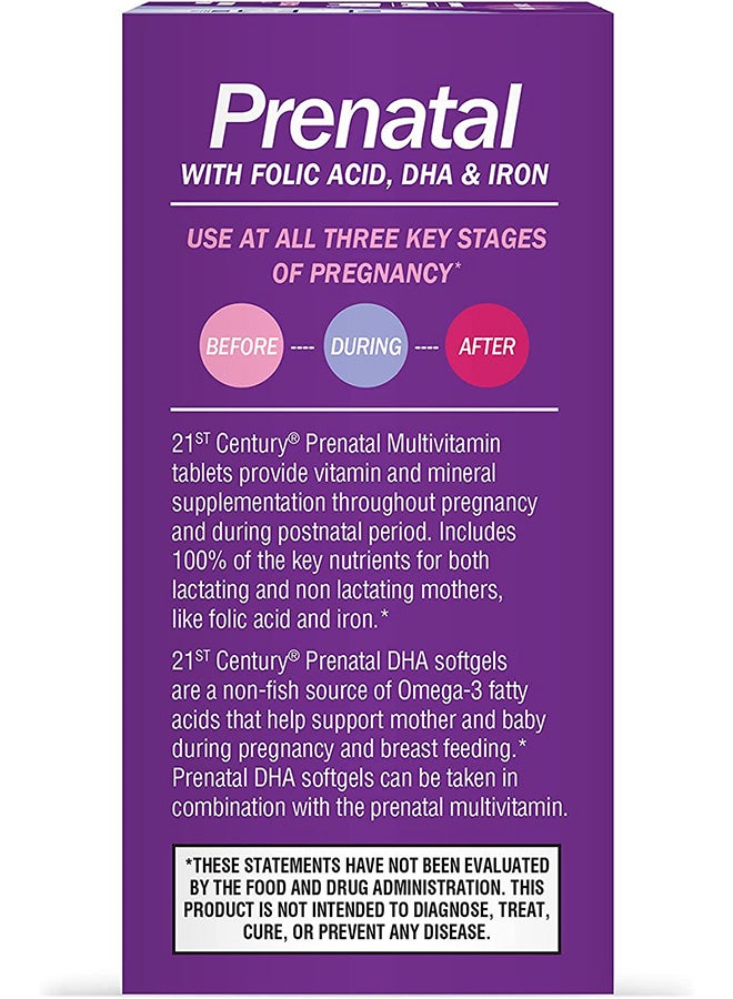 21st Century PreNatal Multivitamin Plus DHA - 120 Softgels - Image 4